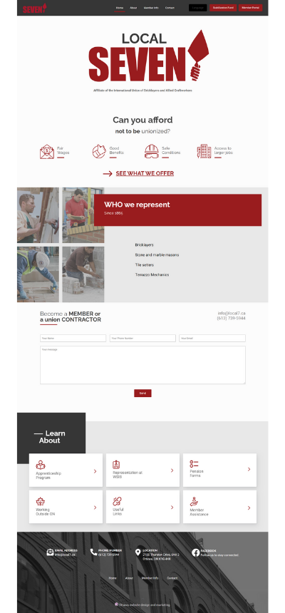 screenshot of local 7 homepage