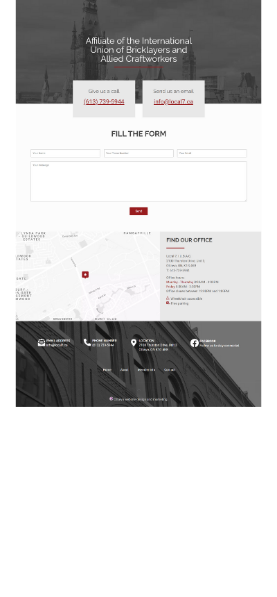 screenshot of local 7 contact page