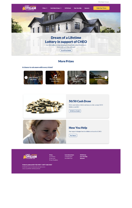 screenshot of doal homepage