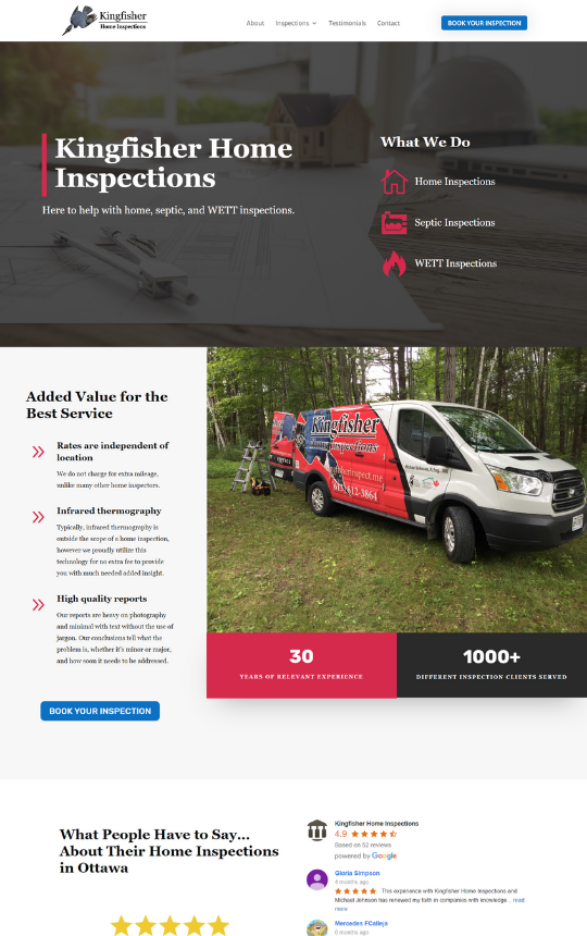 kingfisher inspections homepage