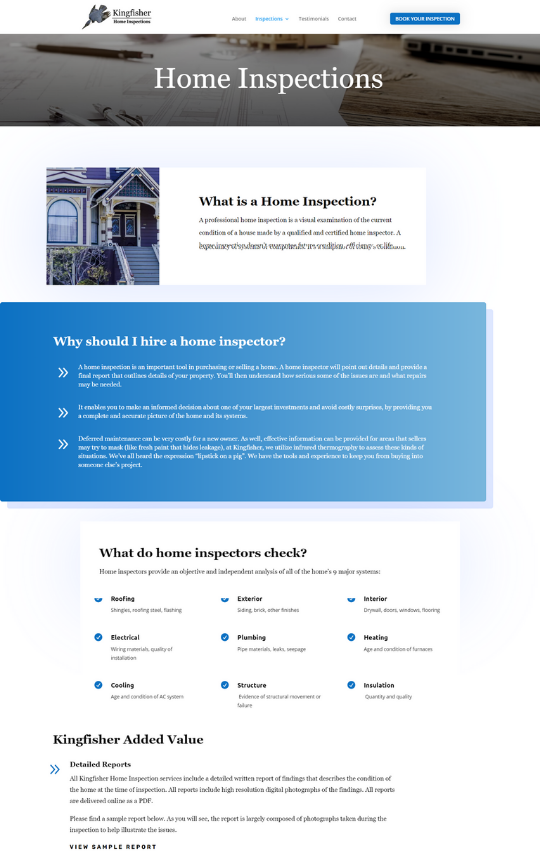 kingfisher home inspections page